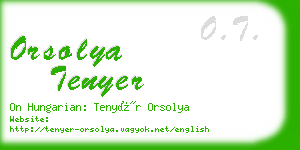 orsolya tenyer business card